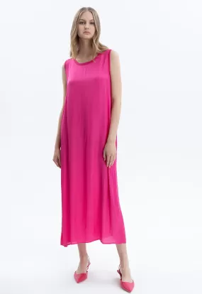 Solid A-line Maxi Sleeveless Dress