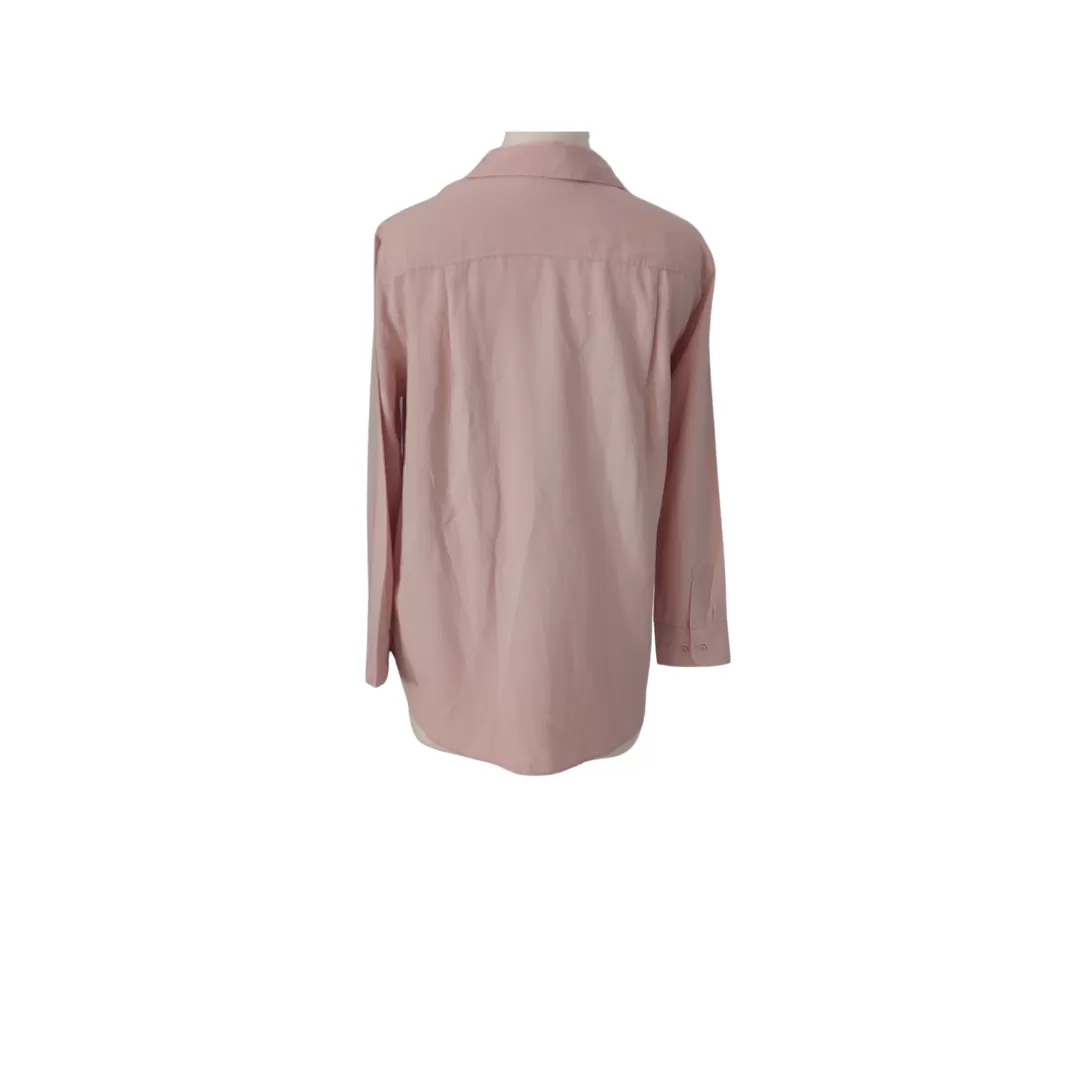 Uniqlo Light Pink Rayon Long Sleeves Collared Shirt | Brand New |