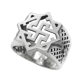 Valkyrie Symbol Ethnic Men Ring Silver 925