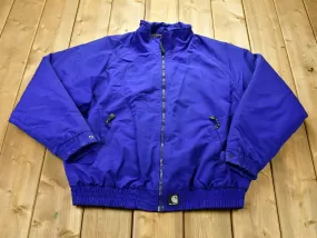 Vintage 1990s Carhartt Fleece Lined Windbreaker Jacket / Workwear / Streetwear / 90s / Fleece Lined Jacket / Blue Jacket / Fall Jacket