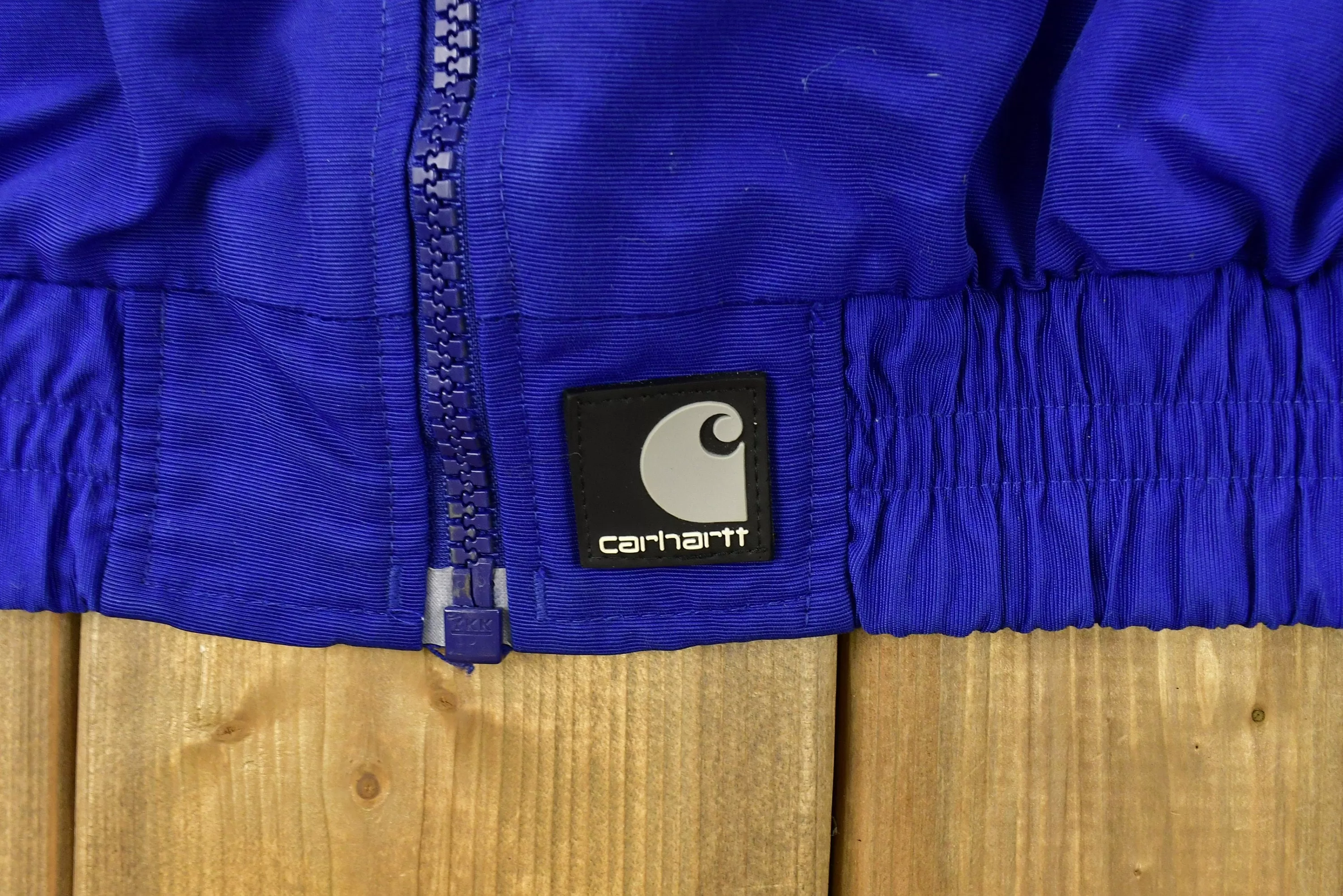 Vintage 1990s Carhartt Fleece Lined Windbreaker Jacket / Workwear / Streetwear / 90s / Fleece Lined Jacket / Blue Jacket / Fall Jacket