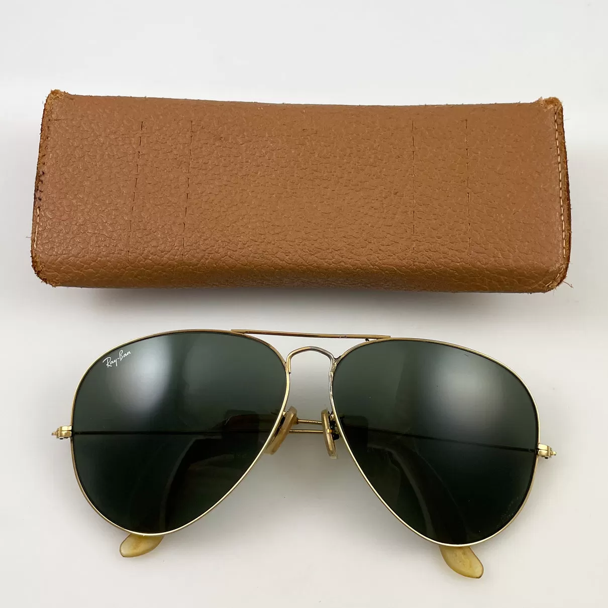 Vintage Gold Ray-Ban Aviator Sunglasses 1950's In Case BL 62mm G15