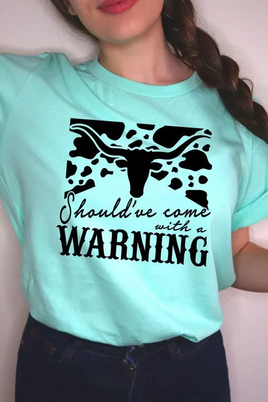 Western Cow Animal Warning Graphic T Shirts