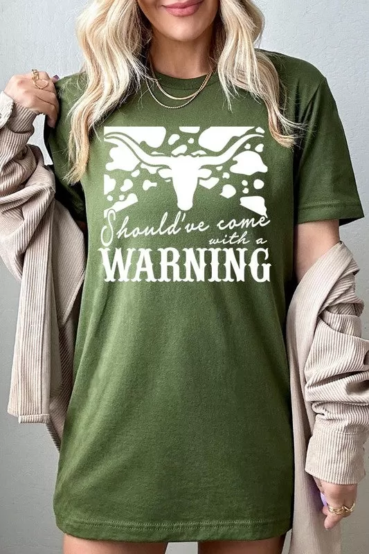 Western Cow Animal Warning Graphic T Shirts