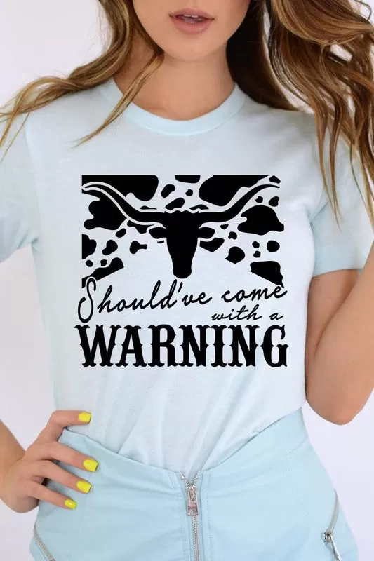 Western Cow Animal Warning Graphic T Shirts