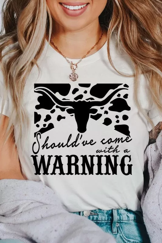 Western Cow Animal Warning Graphic T Shirts