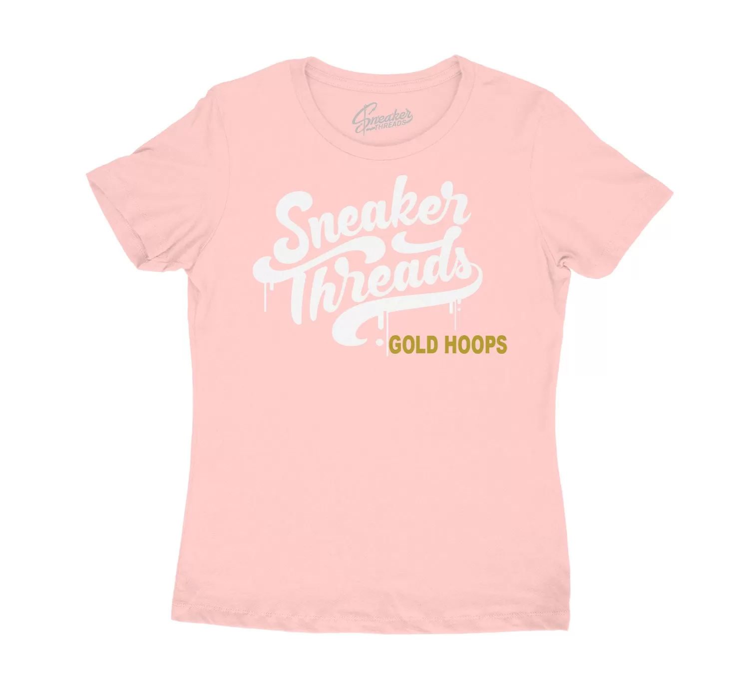 Womens Gold Hoops 6 Shirt - ST Drip -Light Pink